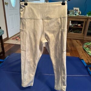 White Camo Zyia Metallic High-Waisted Leggings